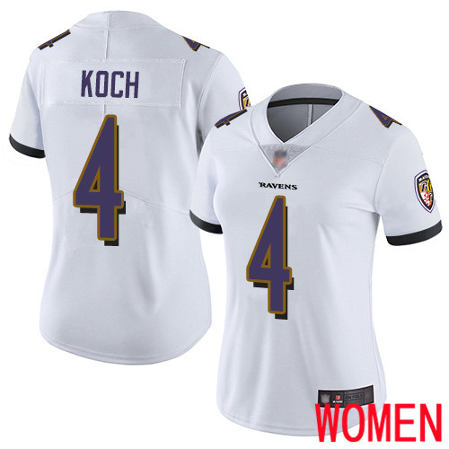 Baltimore Ravens Limited White Women Sam Koch Road Jersey NFL Football 4 Vapor Untouchable